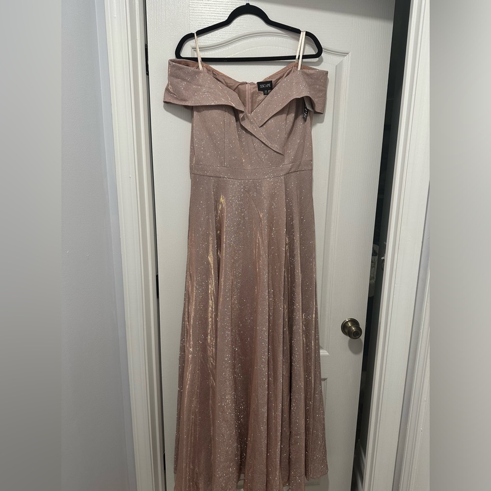 XSCAPE Rose Gold Long Formal Dress